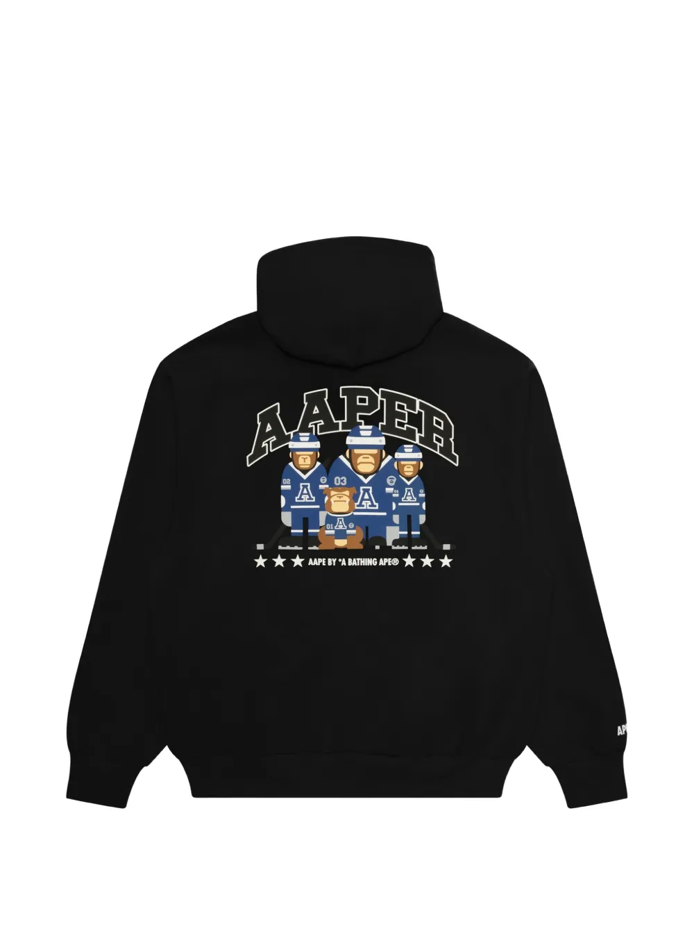 AAPE BY *A BATHING APE AAPER hoodie met drukknoop en grafische print Zwart