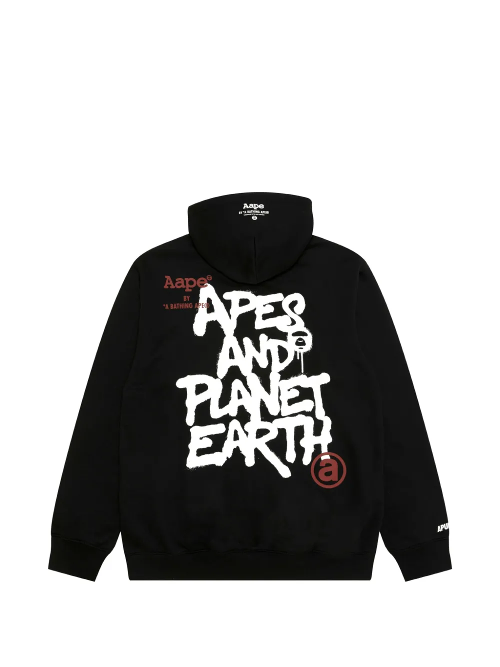 AAPE BY *A BATHING APE Moonface hoodie met slogan-print Zwart
