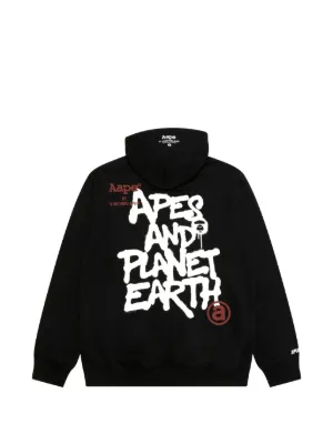 Aape グラフィックパーカー Lサイズ ブラック AAPE by *A BATHING APE®（エーエイプバイアベイシングエイプ）メンズ