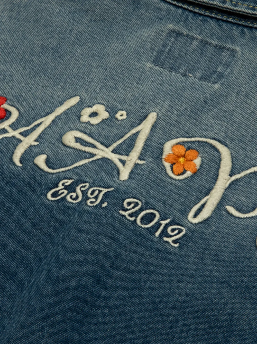 AAPE BY *A BATHING APE embroidered-logo denim shirt Blauw
