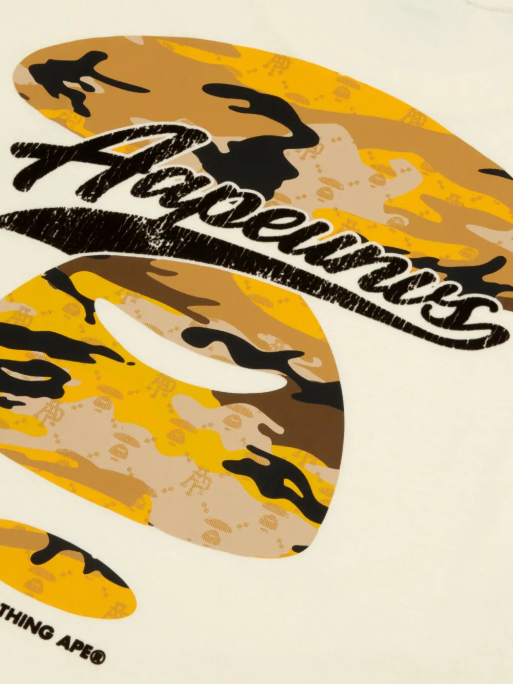 AAPE BY *A BATHING APE Katoenen T-shirt met logoprint Beige