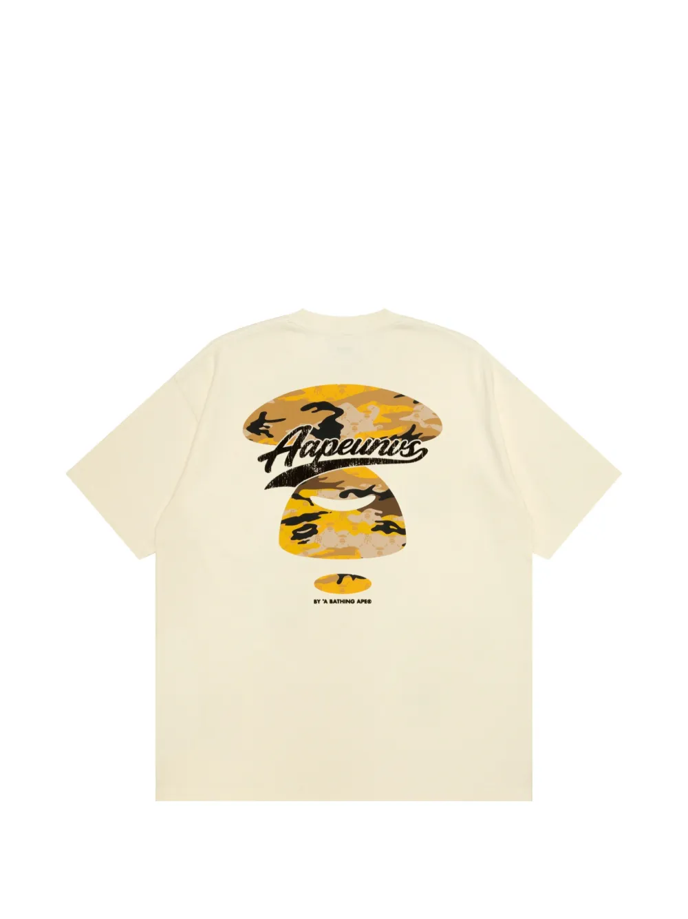 AAPE BY *A BATHING APE Katoenen T-shirt met logoprint Beige