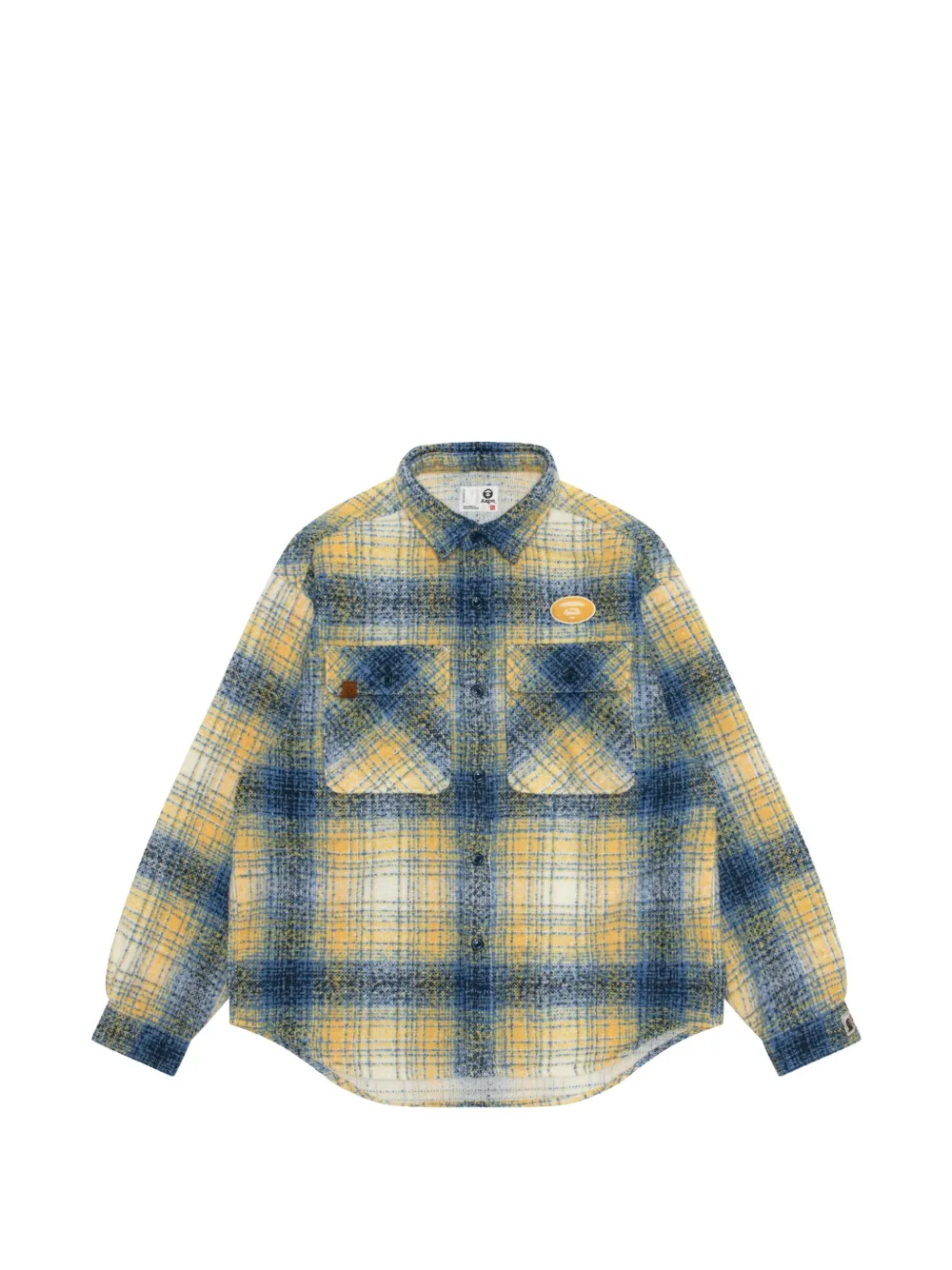 AAPE BY *A BATHING APE Geruit overhemd met capuchon Blauw