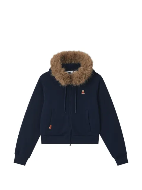 CHOCOOLATE hoodie zippé bordé de fourrure artificielle