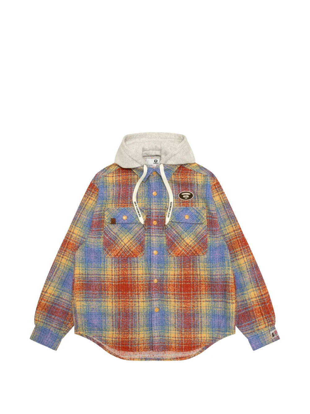 AAPE BY *A BATHING APE® check-pattern hooded shirt