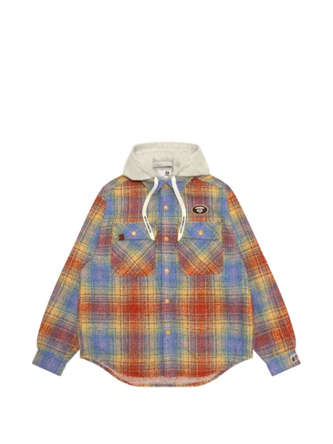 AAPE BY *A BATHING APE® check-pattern hooded shirt