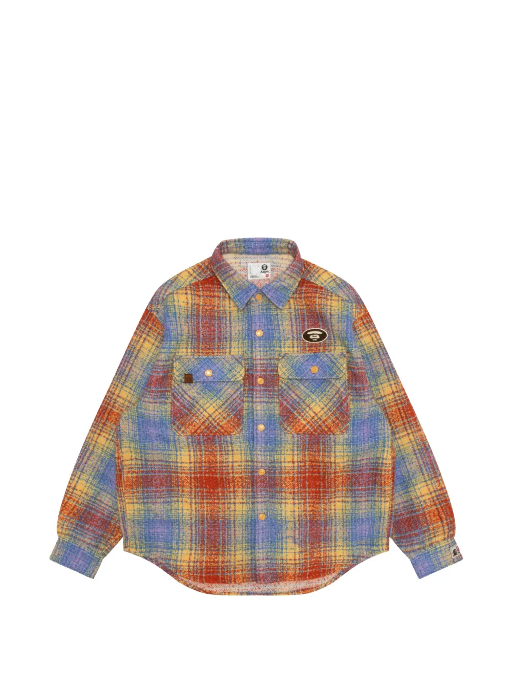 AAPE BY *A BATHING APE Geruit overhemd met capuchon Blauw