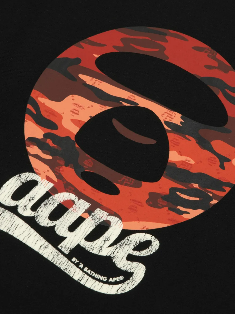 AAPE BY *A BATHING APE Moonface T-shirt met camouflage-print Zwart