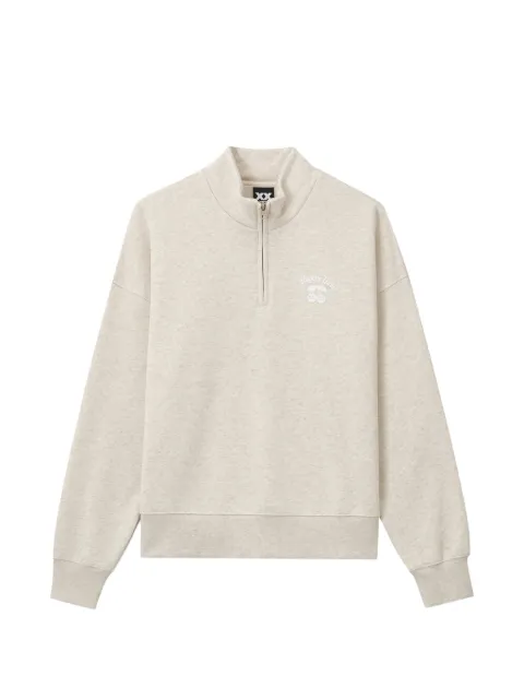 FINGERCROXX logo-embroidered quarter-zip sweatshirt