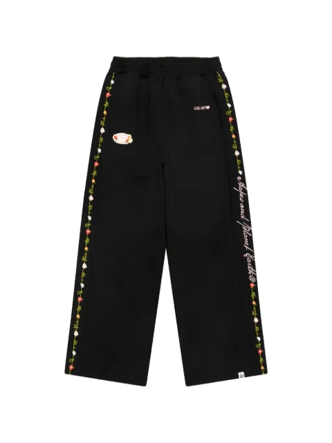 AAPE BY *A BATHING APE® floral-embroidered camouflage-patch track pants