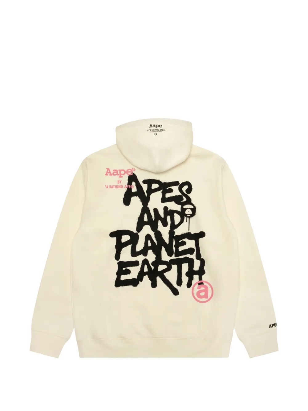 AAPE BY *A BATHING APE Hoodie met logoprint en trekkoord Beige