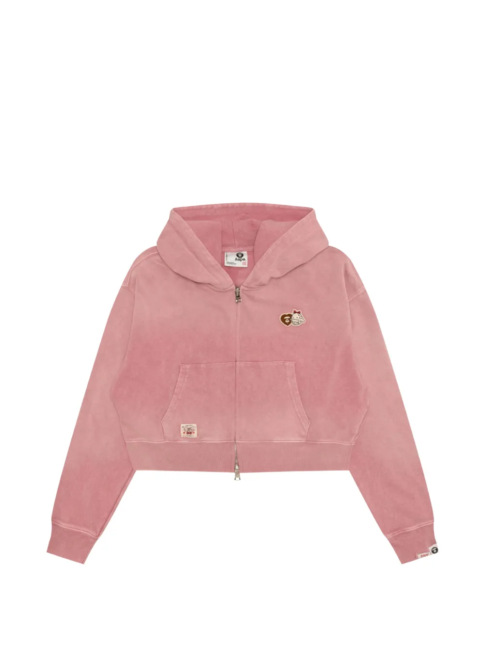 AAPE BY *A BATHING APE® logo-patch cropped hoodie - Pink