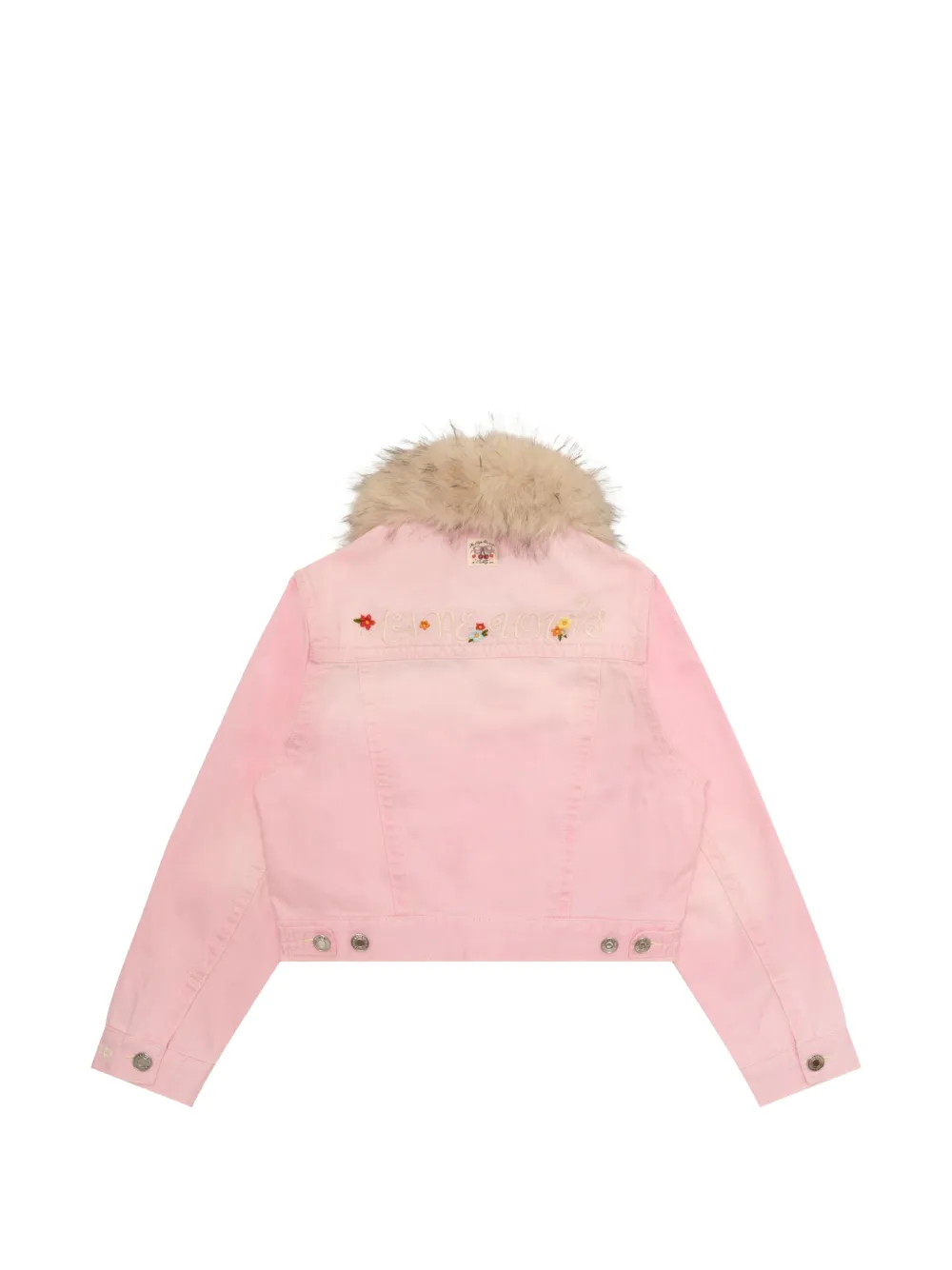 AAPE BY *A BATHING APE Denim jack met afwerking van imitatiebont en patch Roze