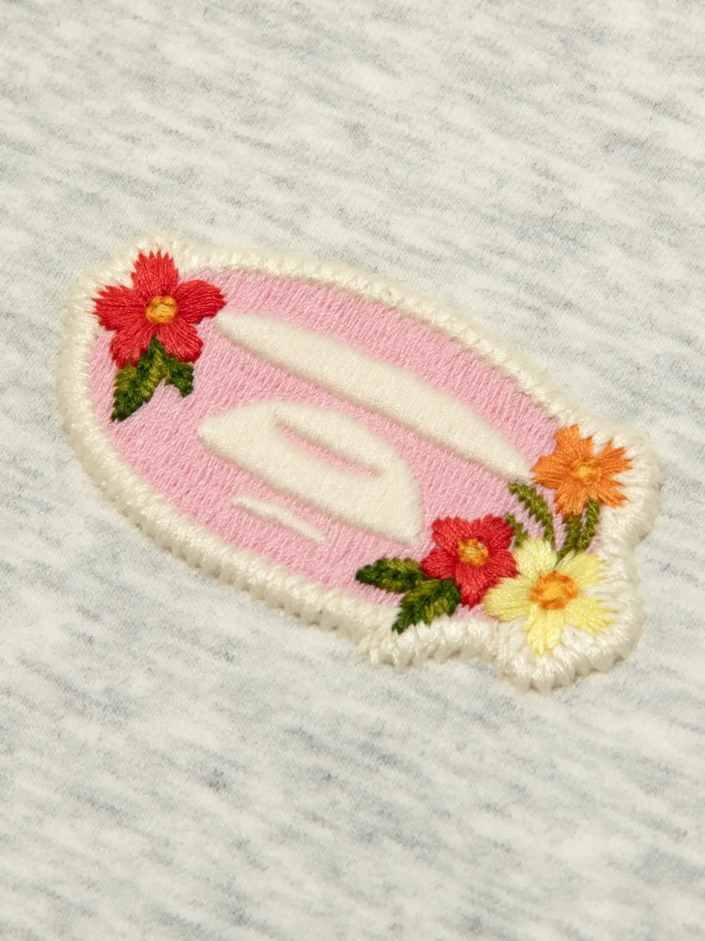 AAPE BY *A BATHING APE logo-patch floral-embroidered hoodie Grijs