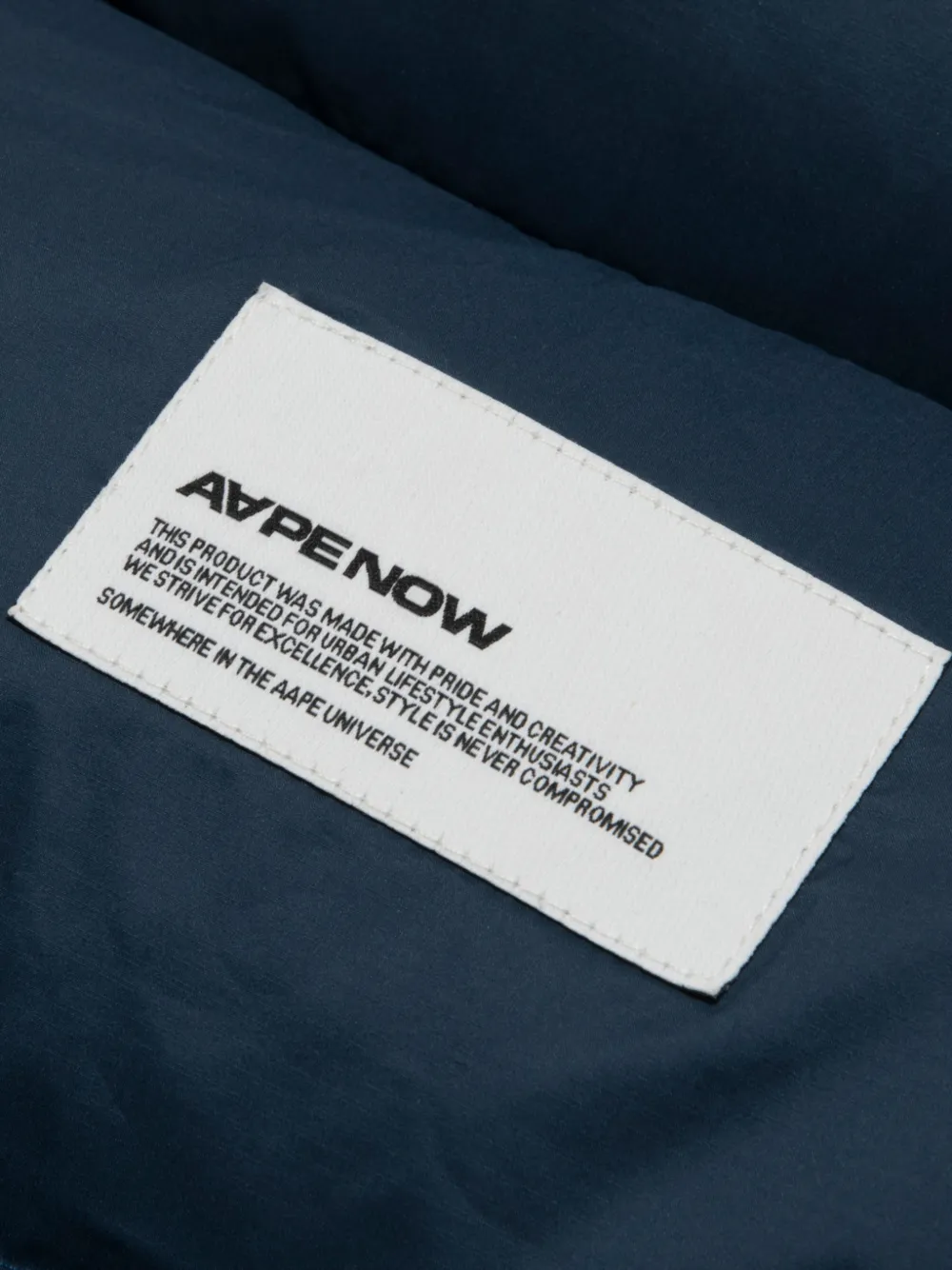 AAPE BY *A BATHING APE Gewatteerd jack met logopatch Blauw