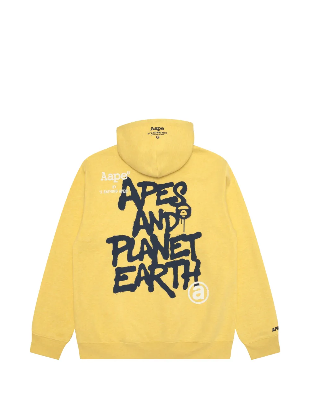AAPE BY *A BATHING APE Hoodie met logoprint en trekkoord Geel