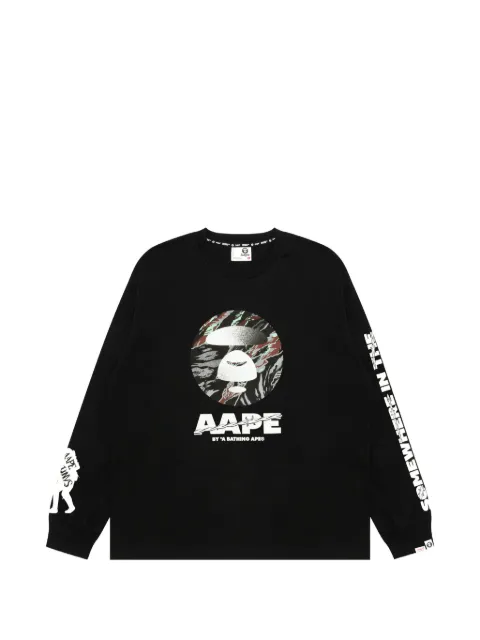 AAPE BY *A BATHING APE® logo-print long-sleeve T-shirt