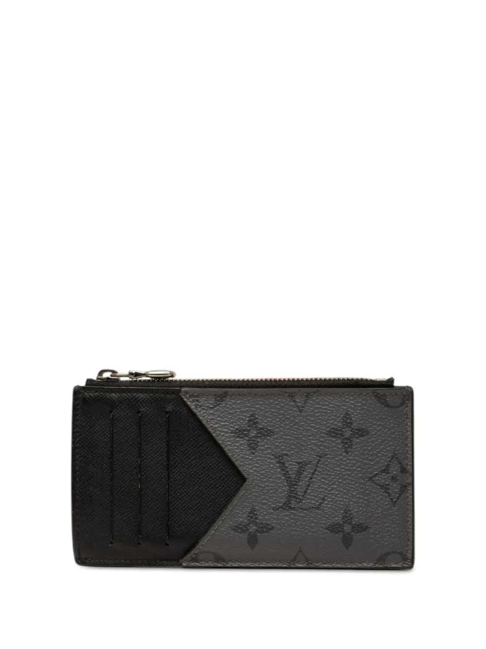 Louis Vuitton Pre-Owned 2021-2026 Monogram Eclipse Reverse Taigarama Coin card holder - Nero