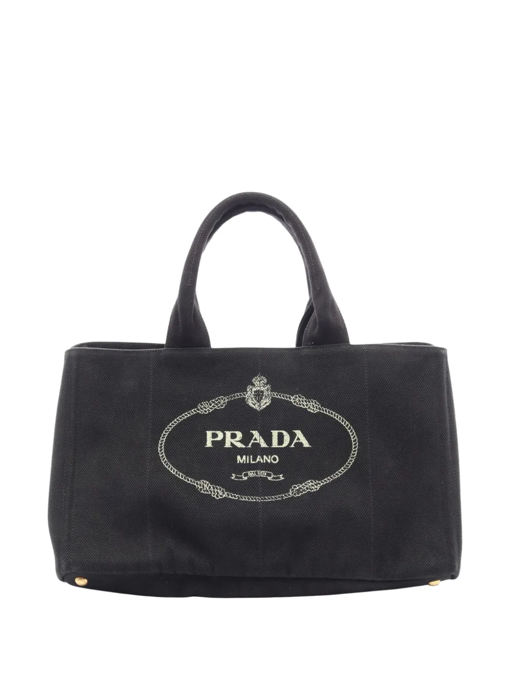 Prada Pre-Owned 2013-2026 Large Canvas Canapa Logo Tote satchel - Black