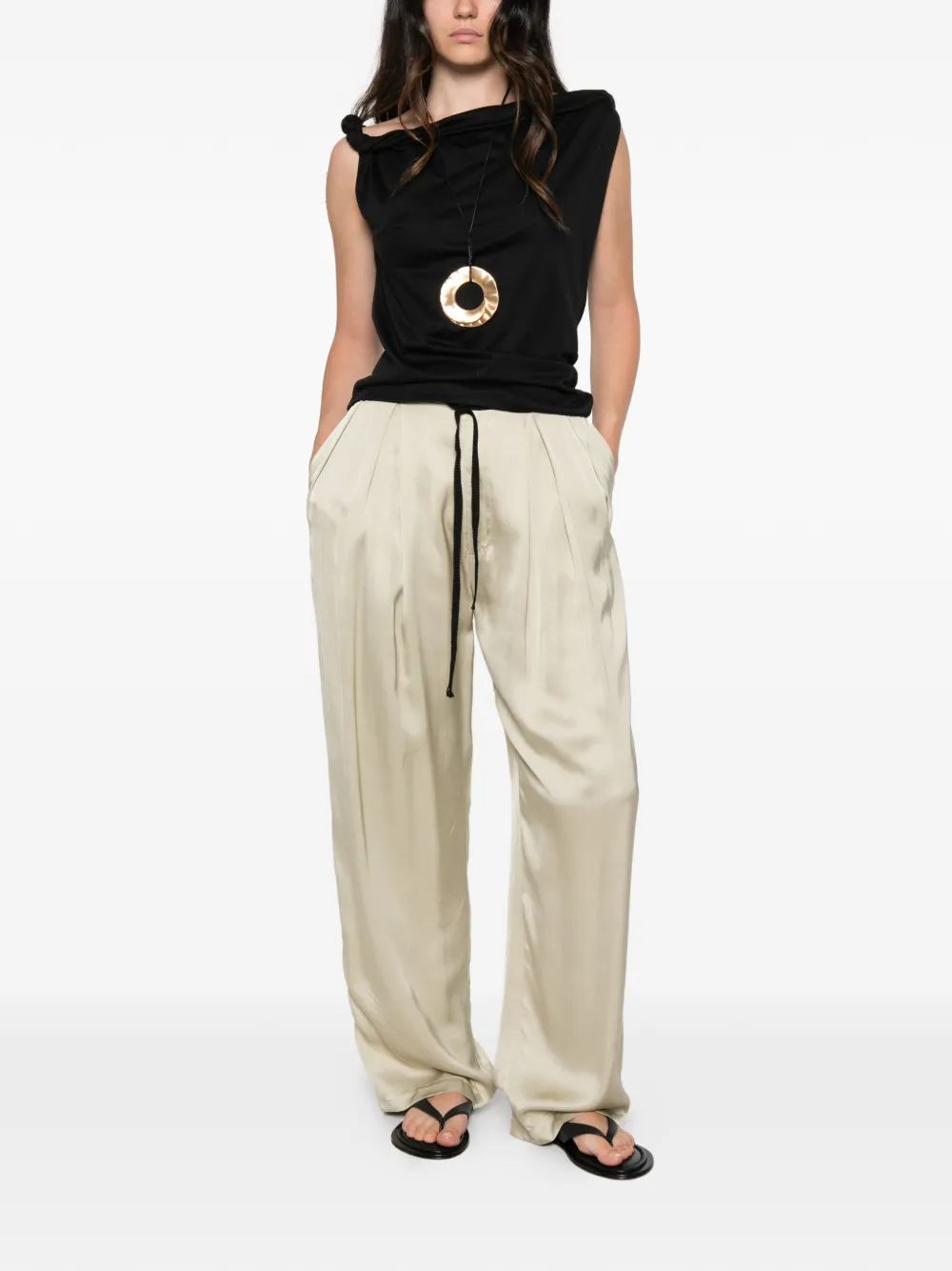 Barena Broek met trekkoord Beige