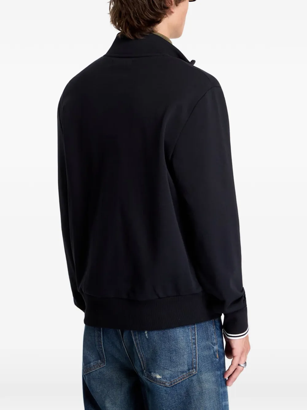 Fred Perry Sweater met rits Zwart