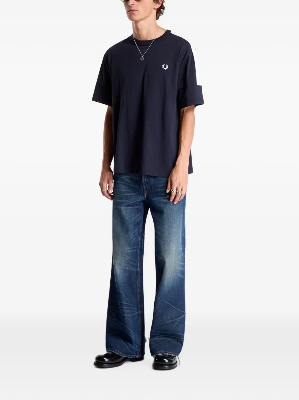 Fred Perry T-shirt met grafische print Blauw
