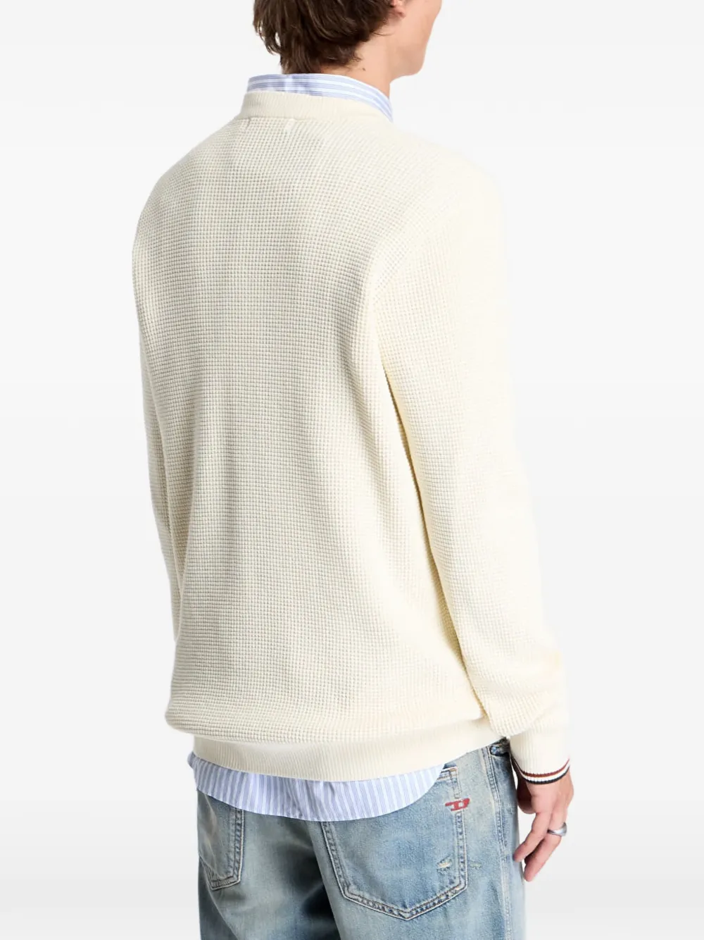 Fred Perry waffle-stitch sweater Beige