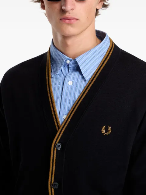 Fred Perry twin-tipped logo-embroidered cardigan