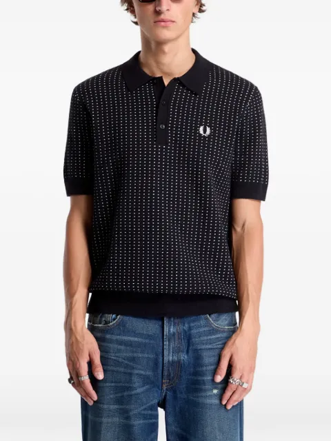 Fred Perry bouclé-dot knitted polo shirt