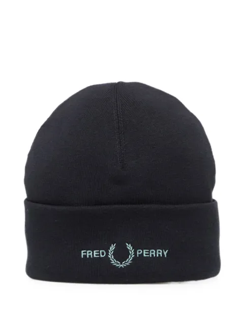 Fred Perry logo-embroidered turn-up beanie hat