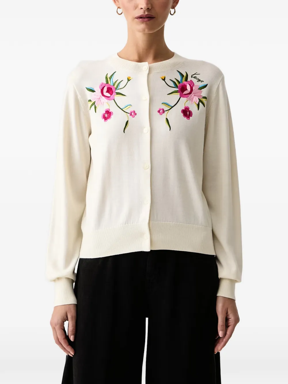 Kenzo Wildflower logo-embroidered cardigan