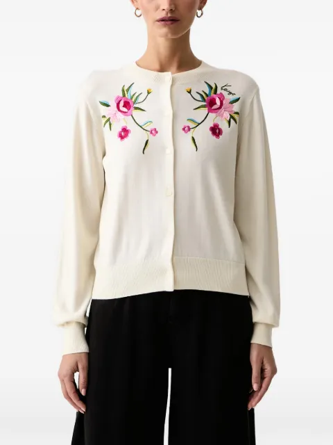Kenzo cárdigan Wildflower con logo bordado