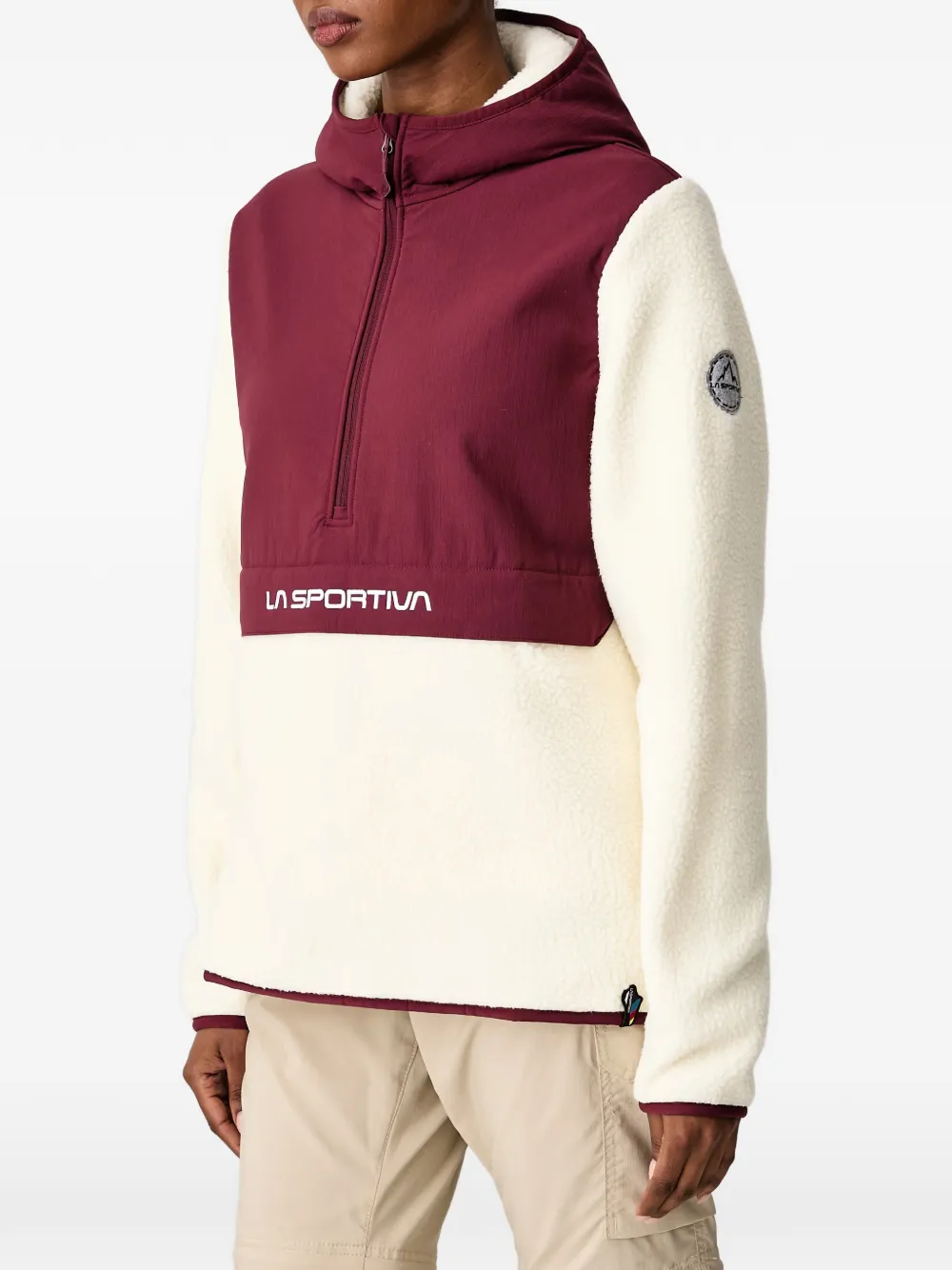 La Sportiva Guidance fleecehoodie met colourblocking Beige