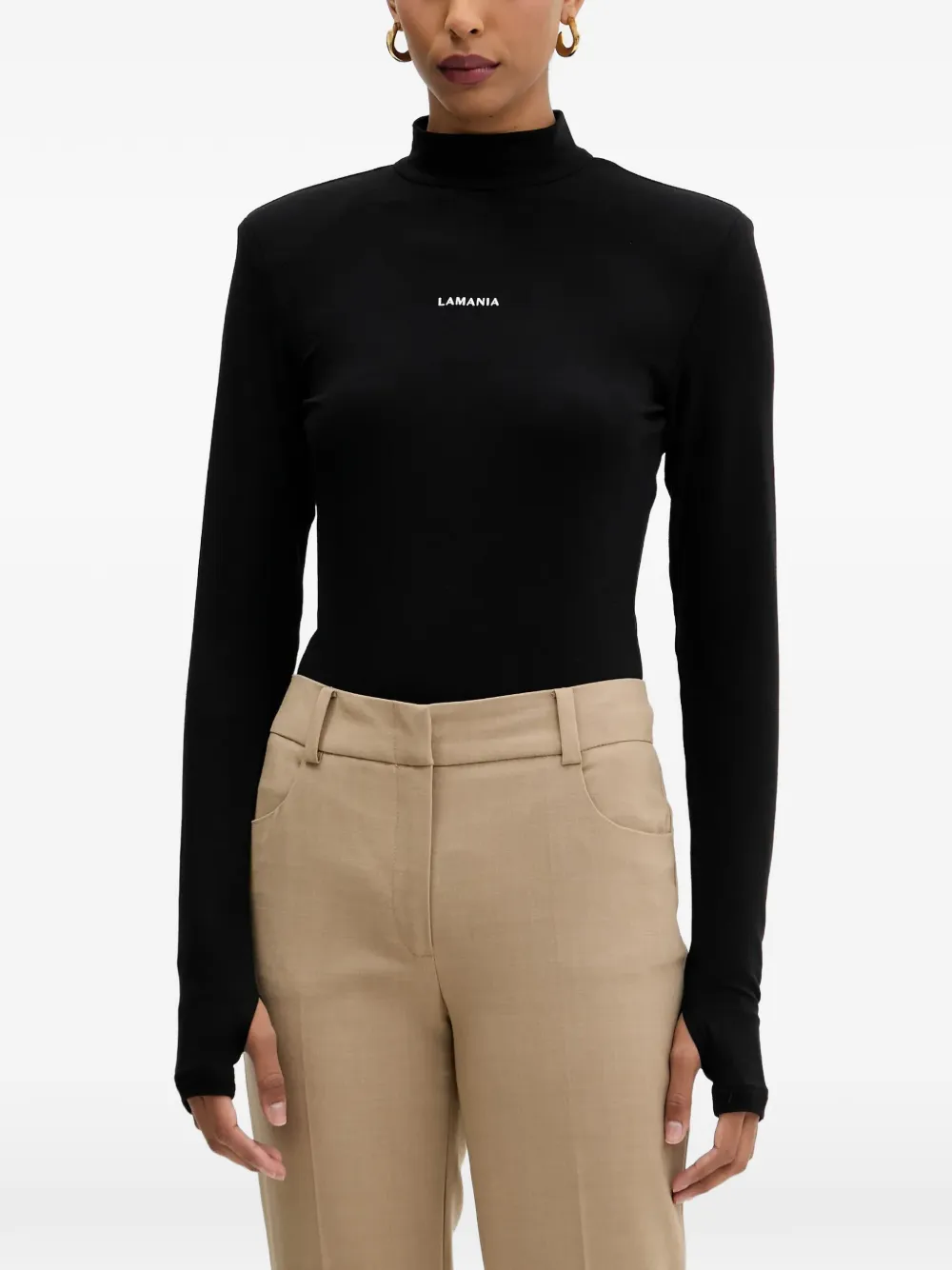 La Mania logo-print high-neck top