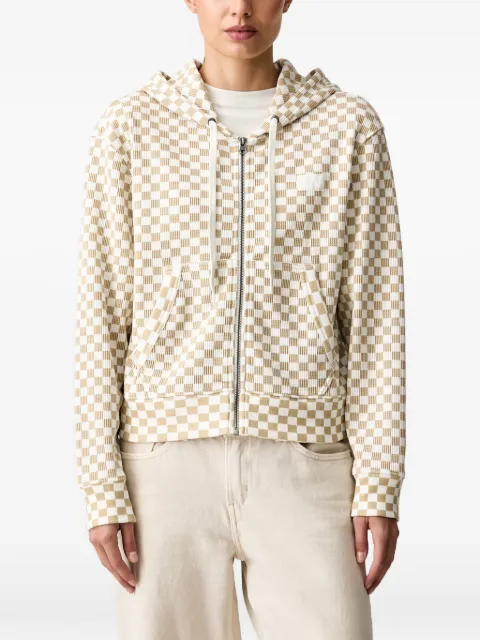 Vans Pierce Shrunken checkerboard-print waffle-knit hoodie