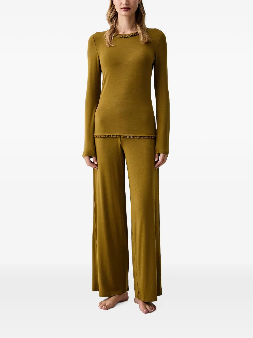 TWINSET ruffled long-sleeve pyjamas
