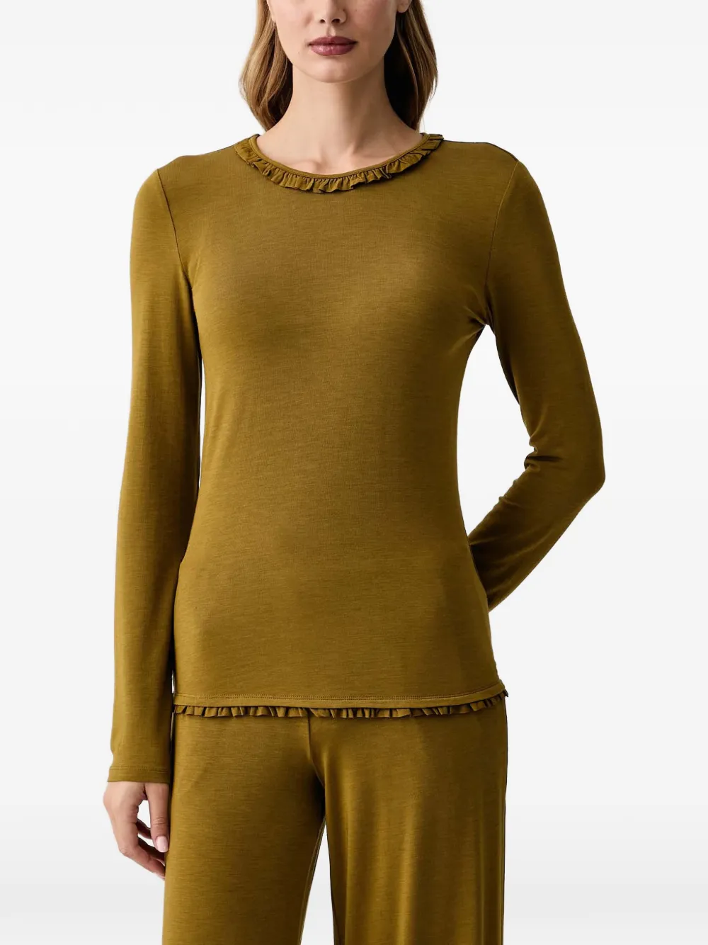 TWINSET Pyjama met ruches en lange mouwen Groen