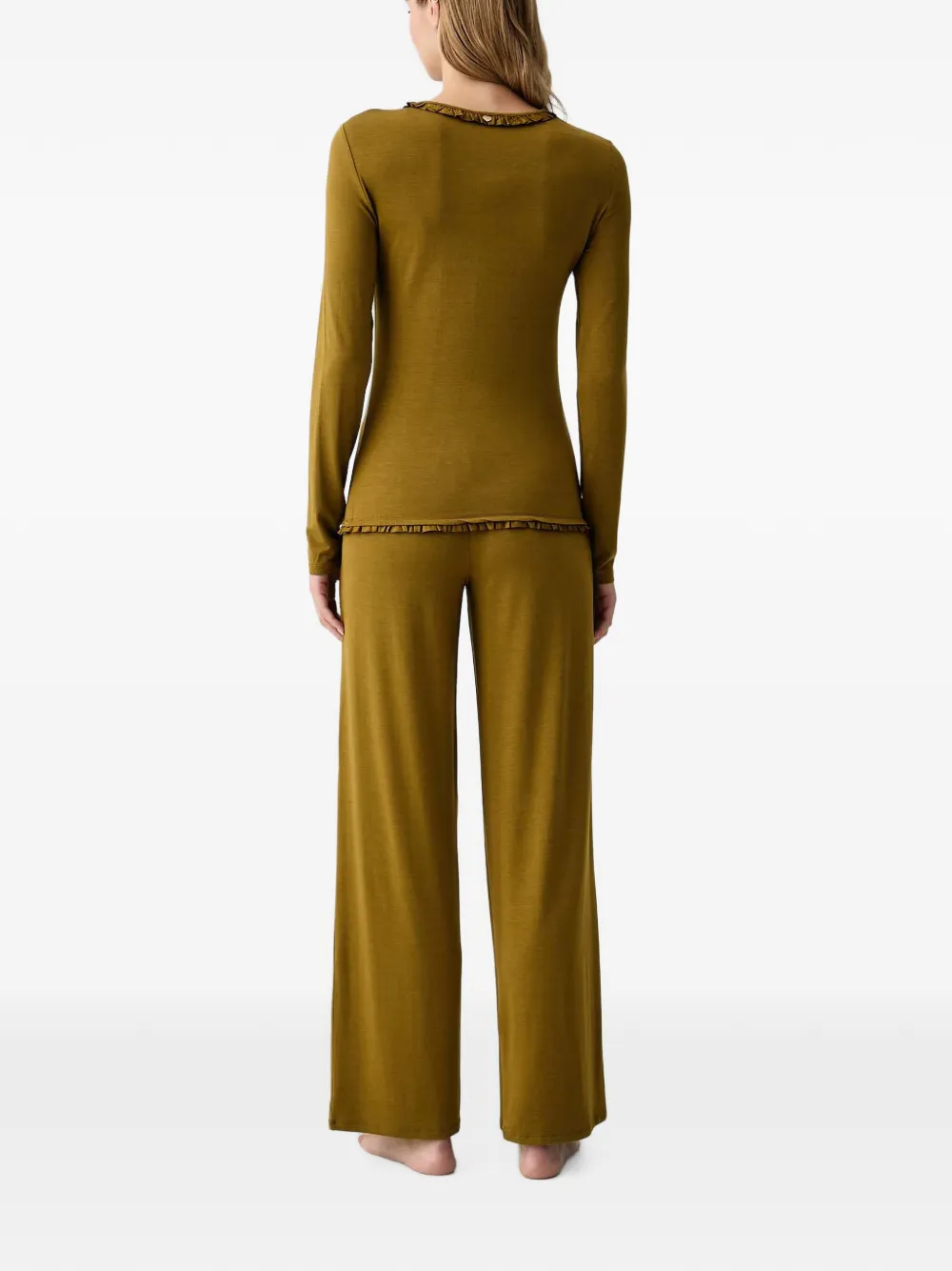 TWINSET Pyjama met ruches en lange mouwen Groen