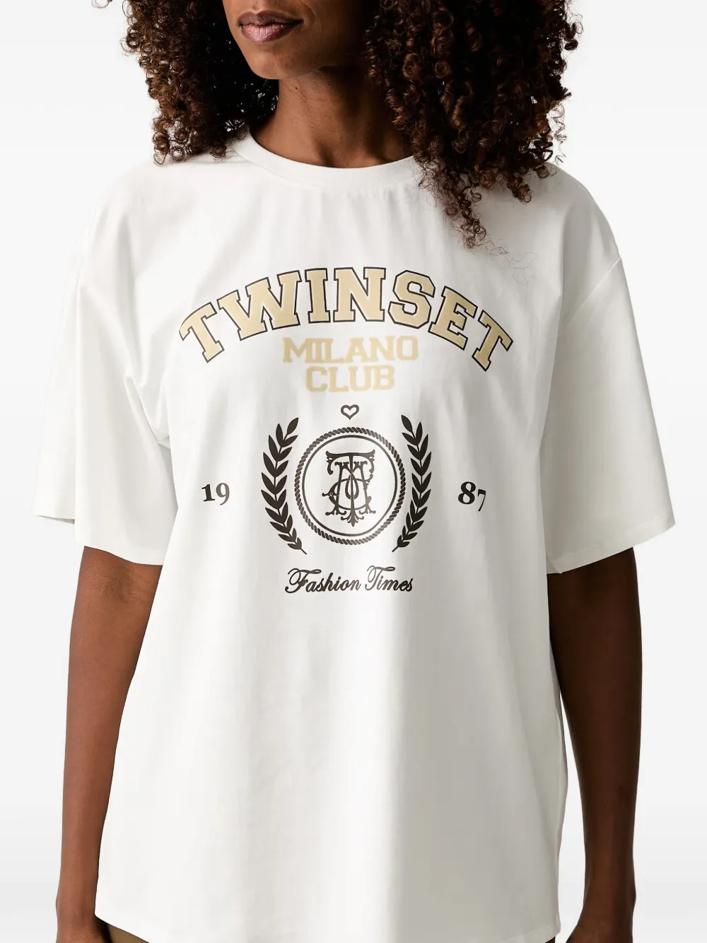 TWINSET T-shirt met logoprint Wit