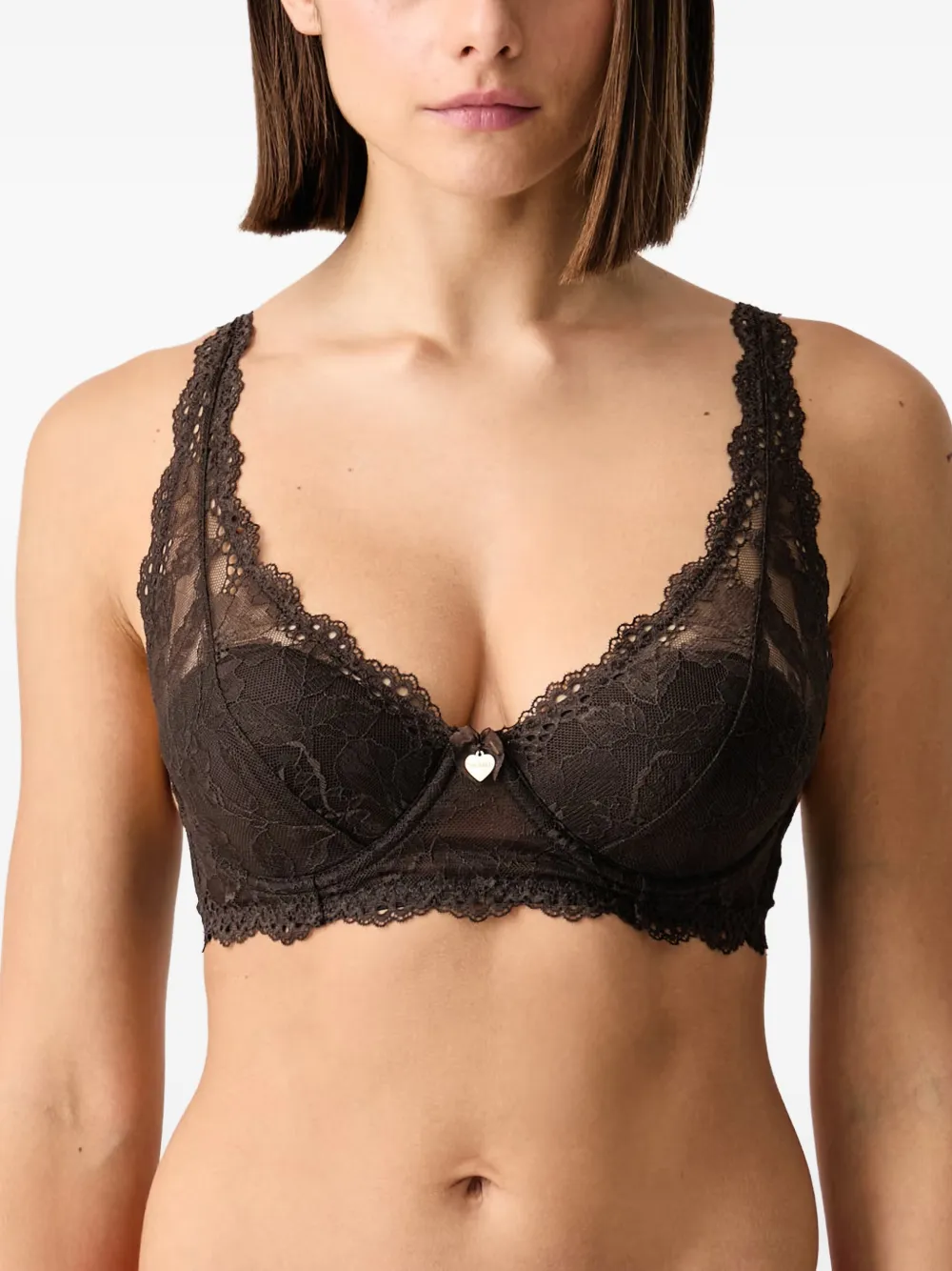 TWINSET lace-trim underwired bra - Marrone