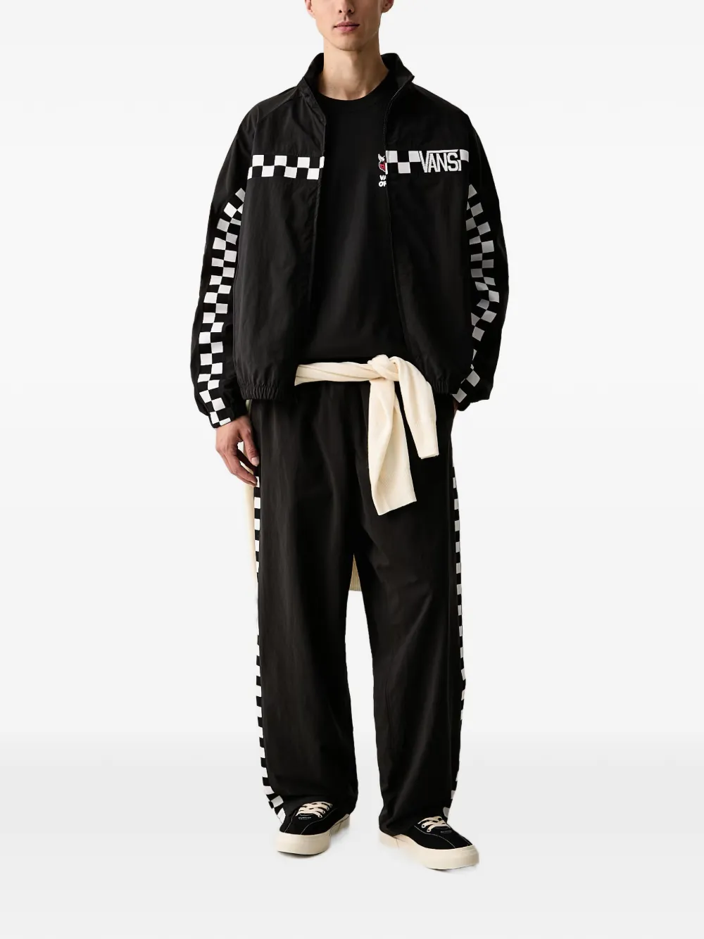 Vans Ronnie trainingsbroek met dambord-print Zwart