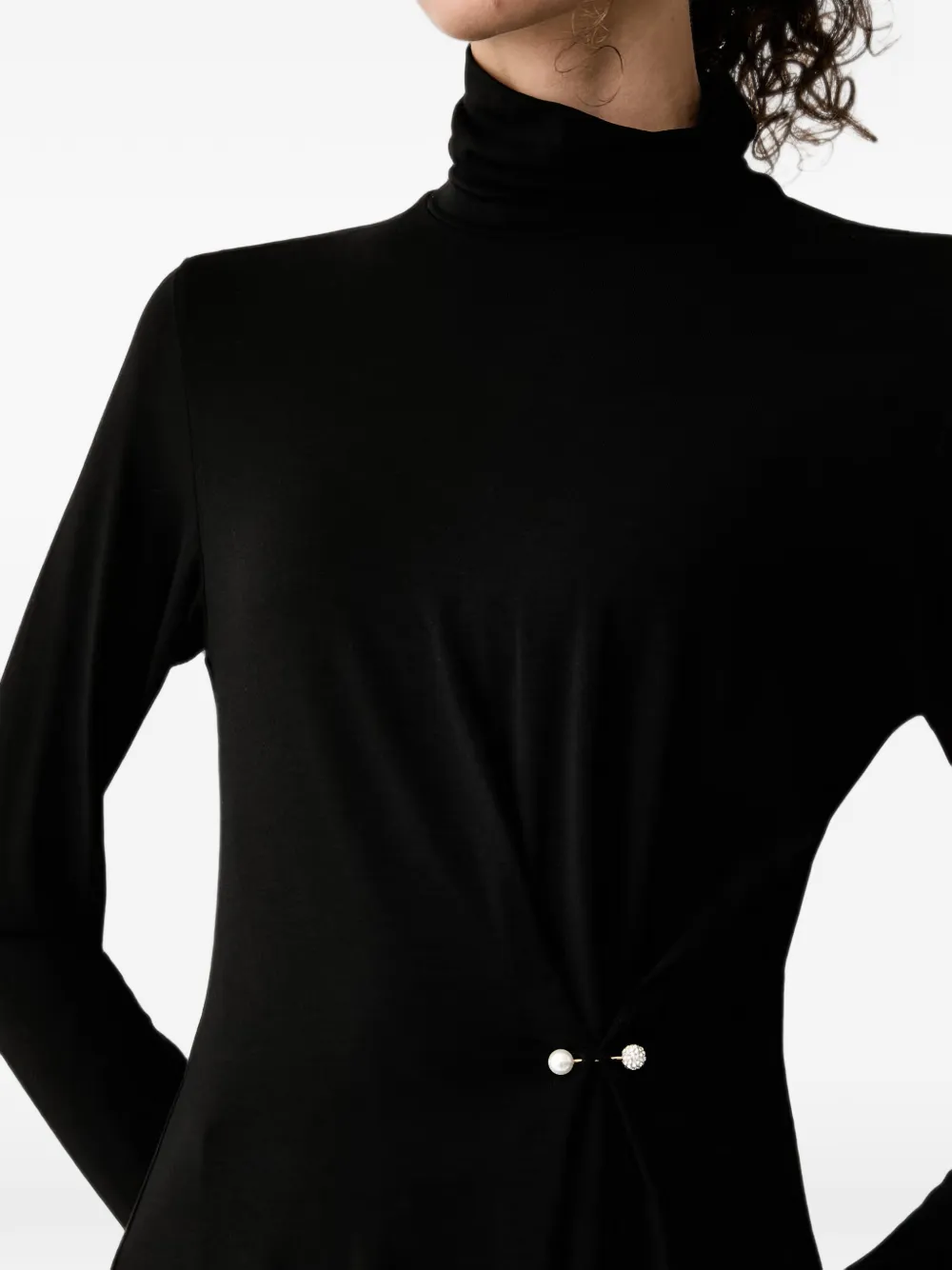 TWINSET Top met opstaande kraag verfraaid met parels Zwart