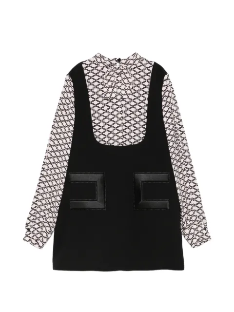 Elisabetta Franchi La Mia Bambina monogram-print layered-effect dress