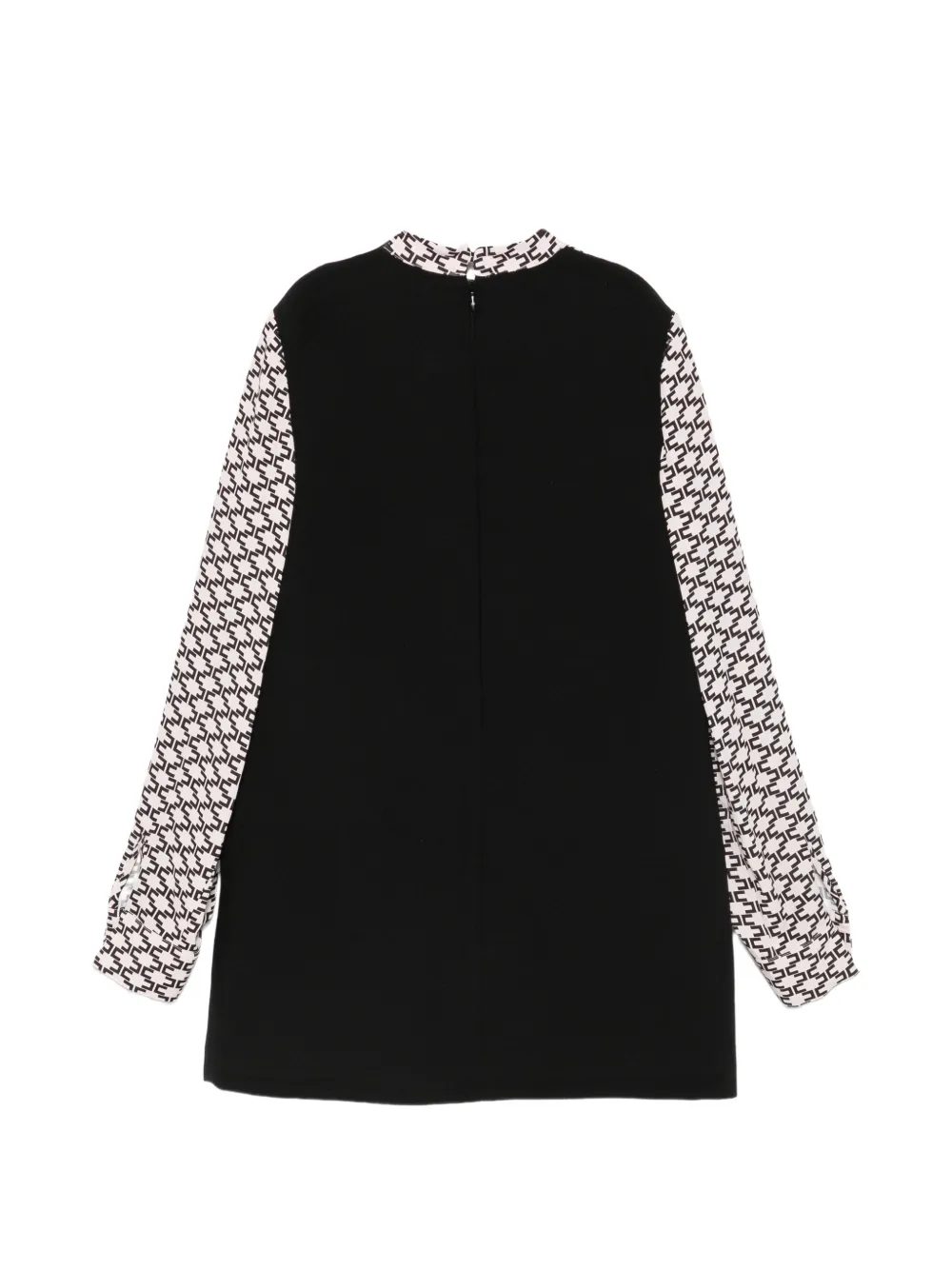 Elisabetta Franchi La Mia Bambina Jurk met monogram-print en gelaagd effect Zwart
