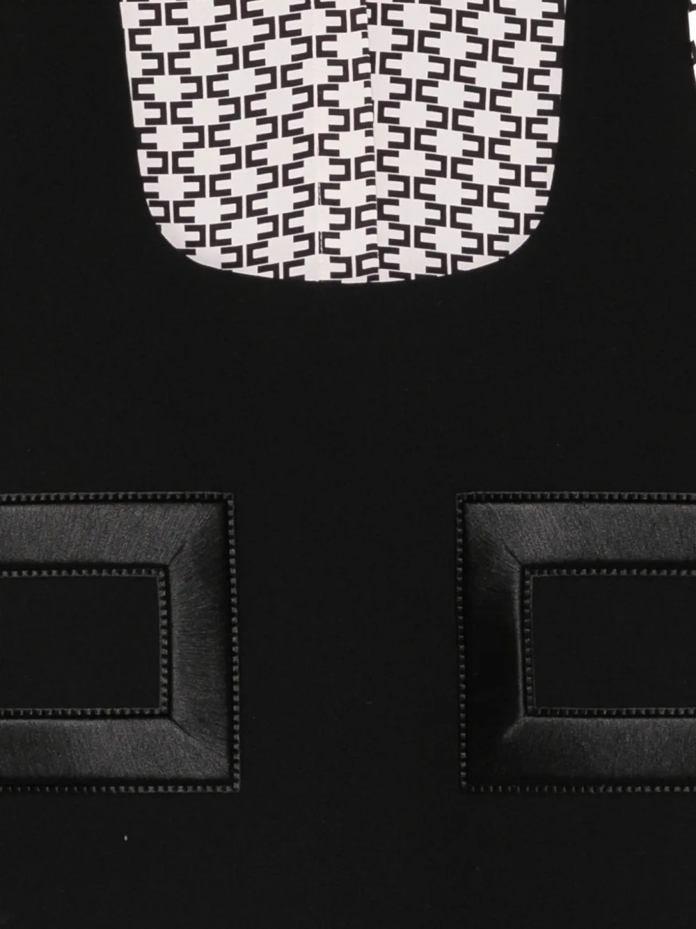 Elisabetta Franchi La Mia Bambina Jurk met monogram-print en gelaagd effect Zwart