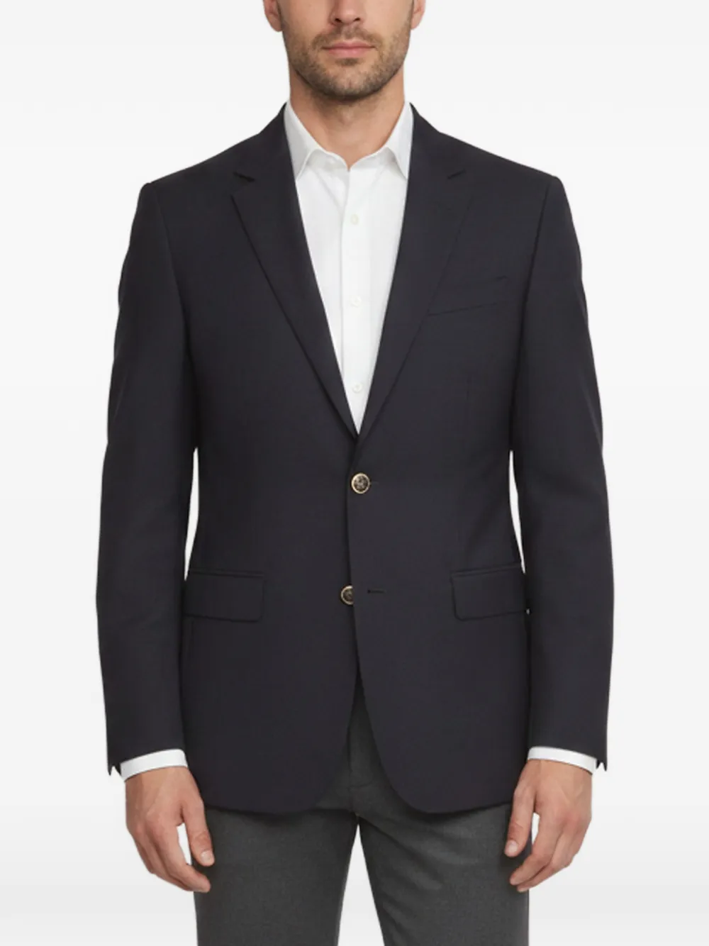 Moschino Pre-Owned blazer en laine à simple boutonnage - Bleu Moschino Pre-Owned blazer en laine à simple boutonnage - Bleu