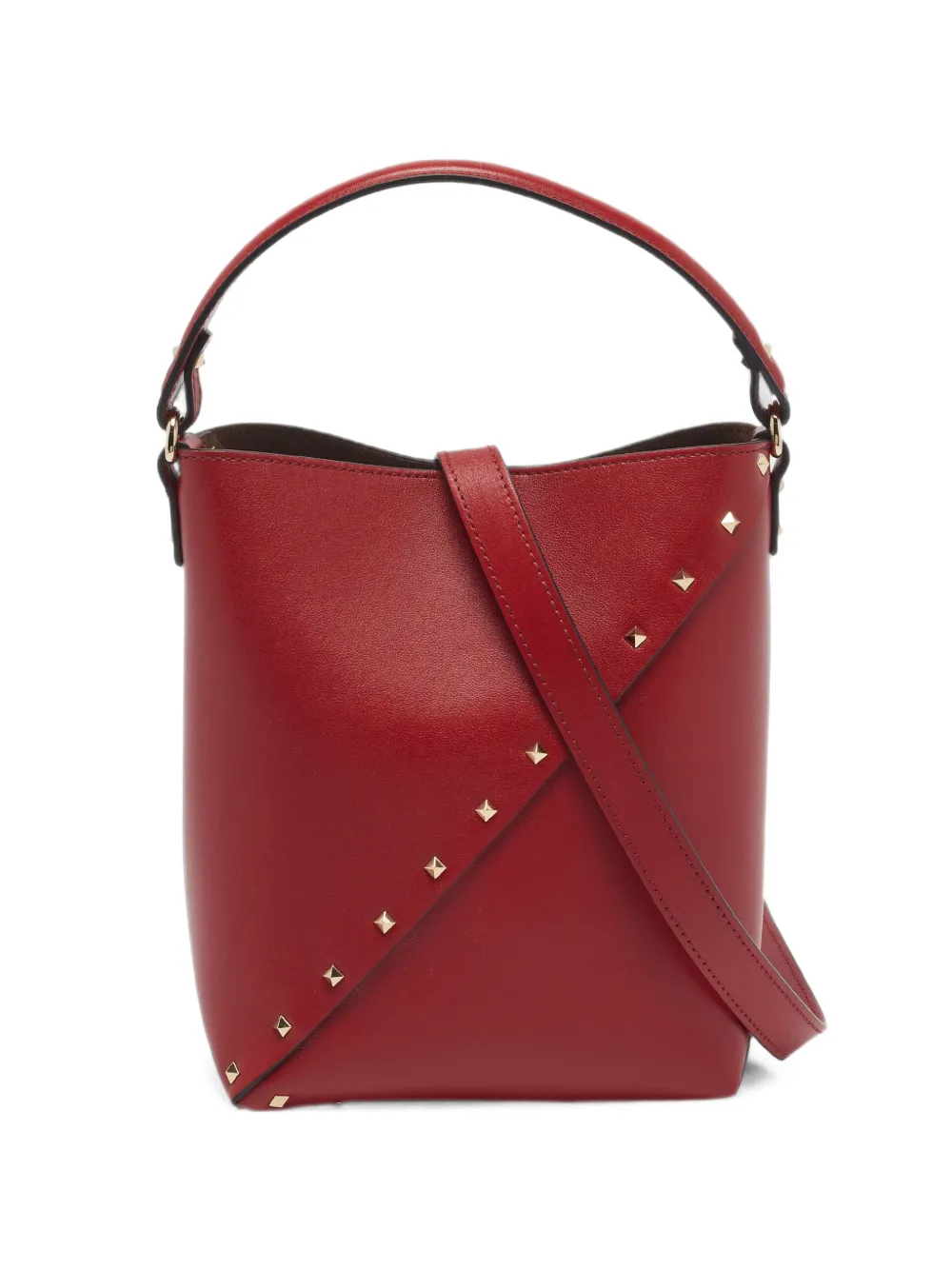 Valentino Garavani Pre-Owned Rockstud Wispy leather bucket bag - Rot
