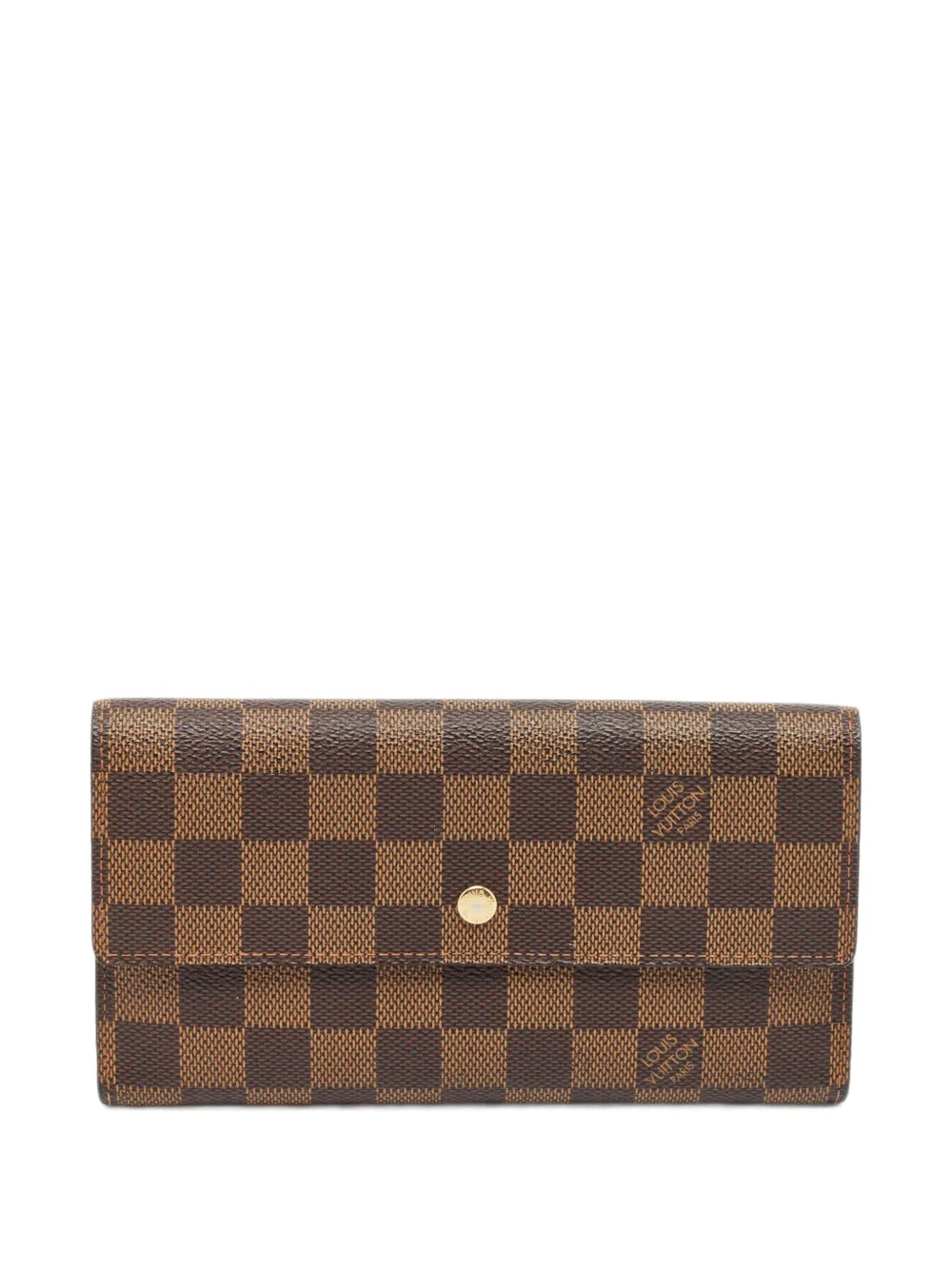 Louis Vuitton Pre-Owned 2008 Porte Trésor Étui Papiers Damier Ebene patterned wallet - Marrone