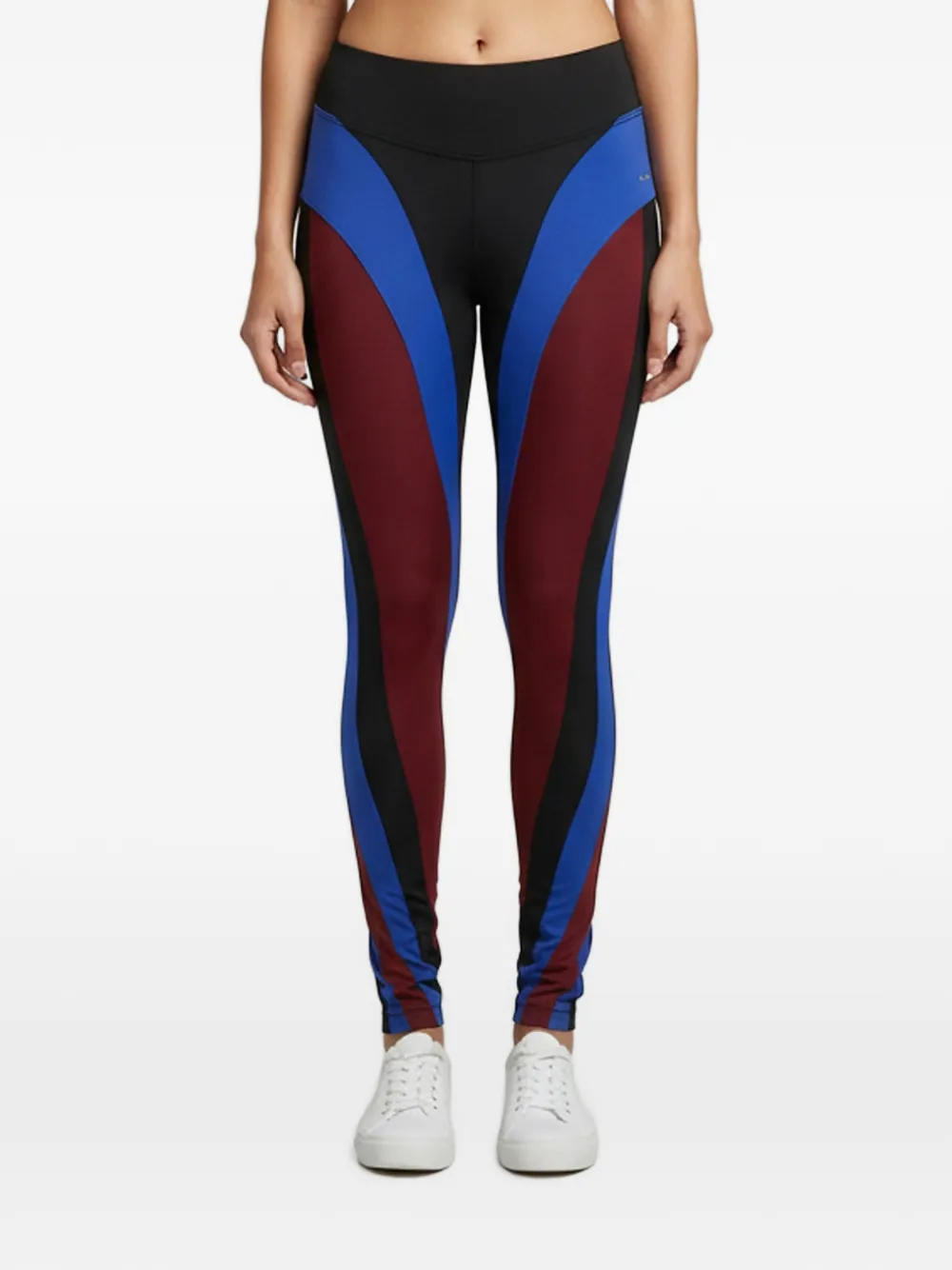 Pre-owned Mugler X H&m Spiral-panelled Jersey Leggings In Black