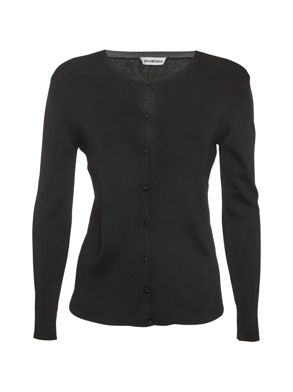 Balenciaga Pre-Owned BB Logo ribbed knit cardigan - Schwarz